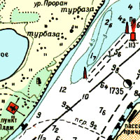 Карта глубин Куйбышевского и Саратовского водохранилищ в районе Самарскойлуки с привязкой для OziExplorer